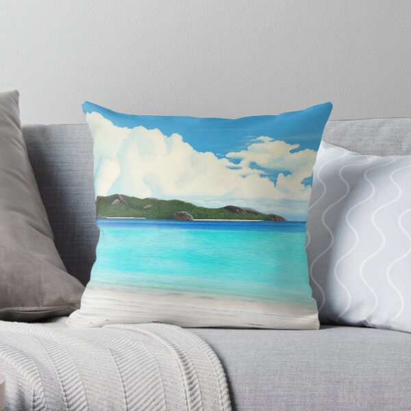 Beach and Palm Tree - Exotic Escape Throw Pillow