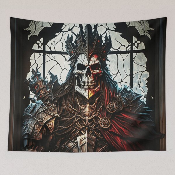 Item preview, Diablo Skeleton King Leoric Stained Glass designed and sold by Nightarcade.