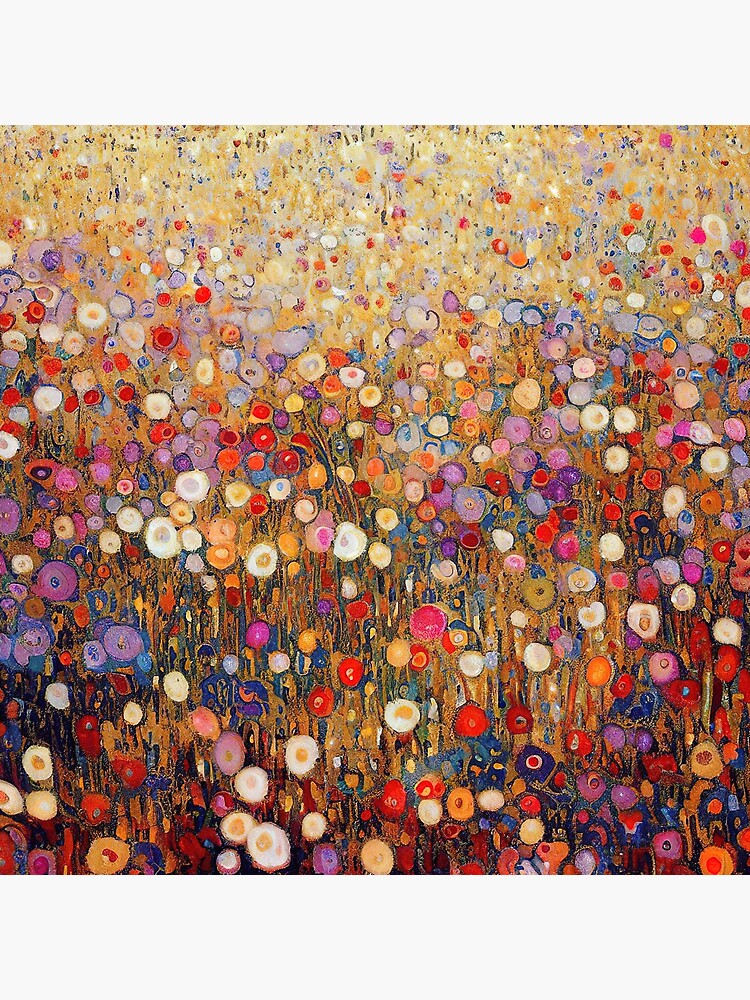 Aperçu 3 sur 3. Impression photo avec l'œuvre Jardin de fleurs Gustav Klimt créée et vendue par maniacfitness.