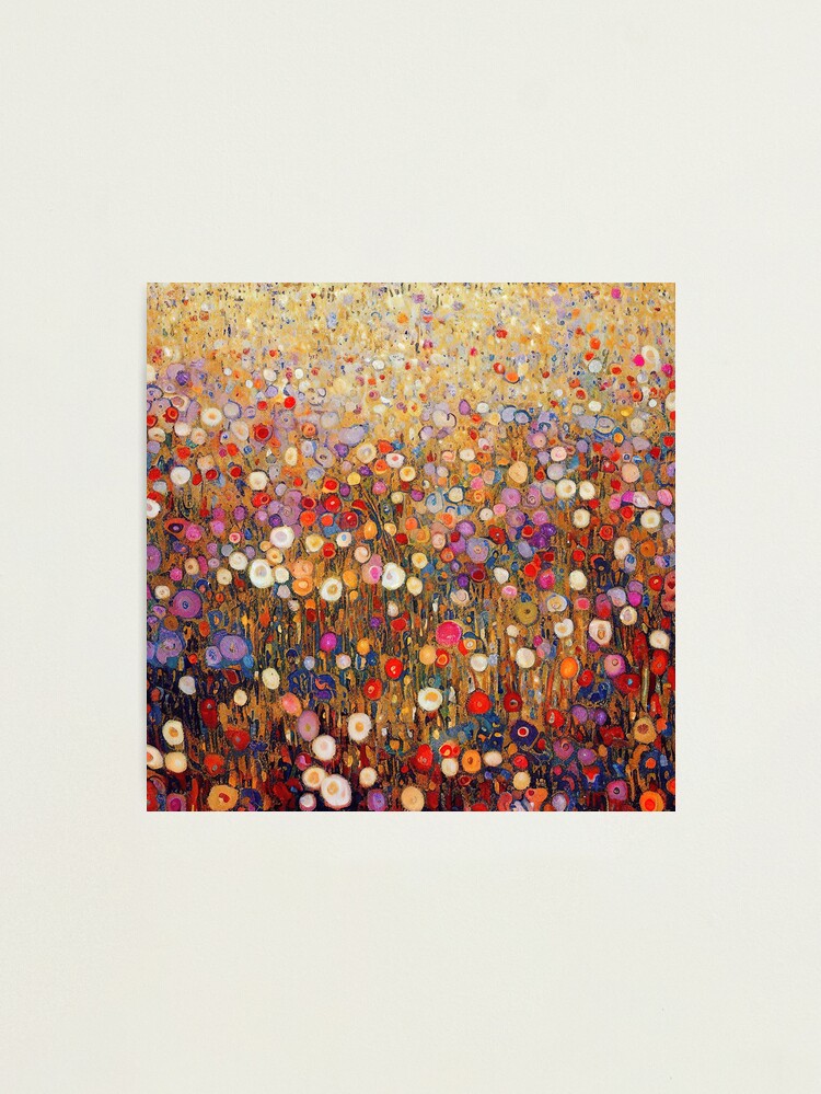 Aperçu 1 sur 3. Impression photo avec l'œuvre Jardin de fleurs Gustav Klimt créée et vendue par maniacfitness.
