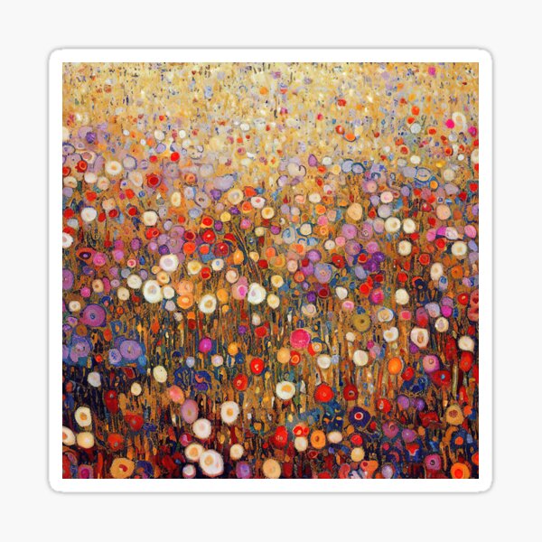 Aperçu de l'œuvre Jardin de fleurs Gustav Klimt créée et vendue par maniacfitness.