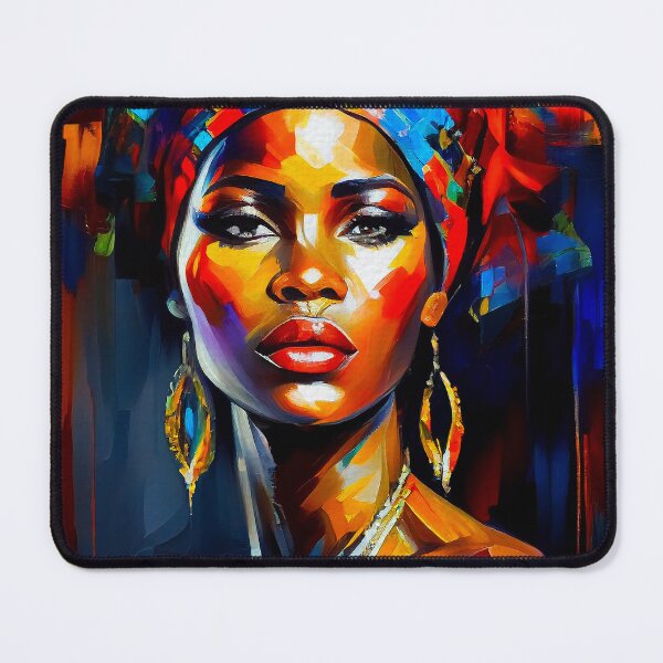 Artikelvorschau, African Queen Portrait 3 | Palette Knife Oil Digital Painting entworfen und verkauft von VividViews.