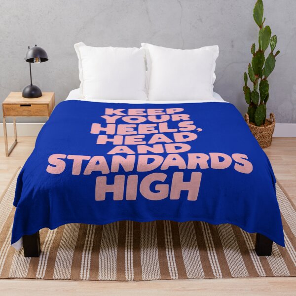 Item preview, Keep Your Heels Head and Standards High Typography by The Motivated Type in in Egyptian Blue and Flamingo Pink designed and sold by MotivatedType.