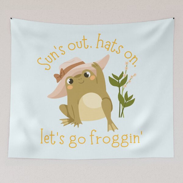 Item preview, Cute Frog With Summer Hat designed and sold by TrippyHistory.