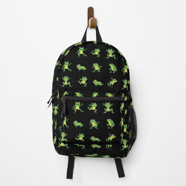 Item preview, Jumping frogs pattern - pixel art - on black designed and sold by JaReVa.