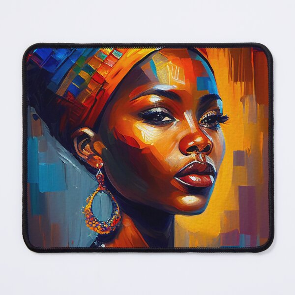 Artikelvorschau, African Queen Portrait 4 | Palette Knife Oil Digital Painting entworfen und verkauft von VividViews.