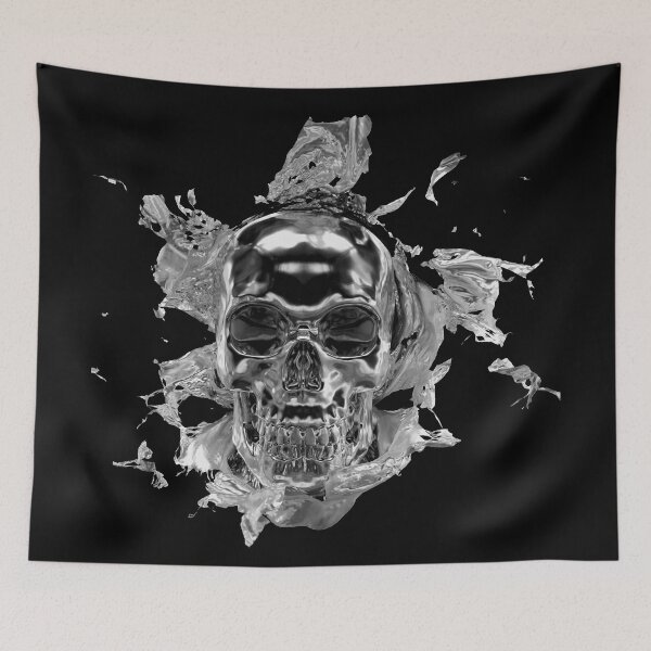 Item preview, silver skull designed and sold by RESISTORART.