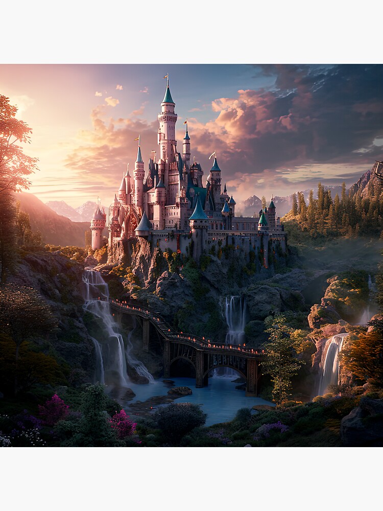The Kingdom of Dreams, Fantasy Castle, Imagination Art | Sticker