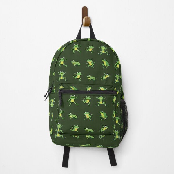 Item preview, Jumping frogs pattern - pixel art - on dark green designed and sold by JaReVa.