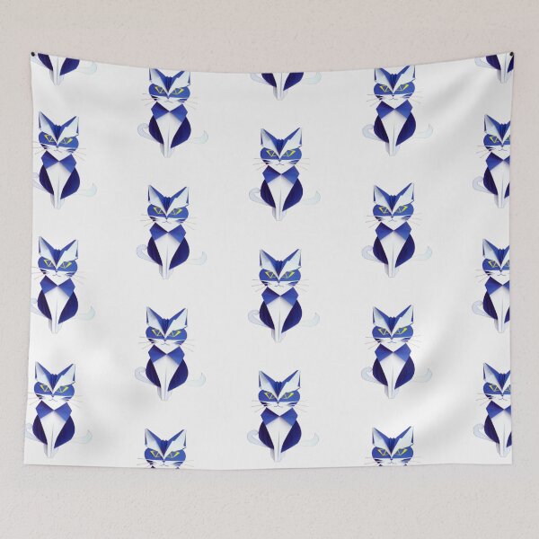 Item preview, Blue Cat with Two Tails  designed and sold by HanaiPrint.