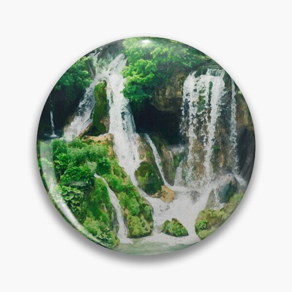Item preview, Watercolor of waterfall in the forest designed and sold by FotoMahieu.