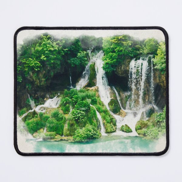Item preview, Watercolor of waterfall in the forest designed and sold by FotoMahieu.