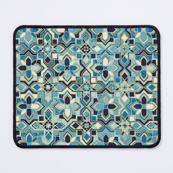 Item preview, Moody Moroccan Blues Gilded Tile Patchwork Pattern designed and sold by micklyn.