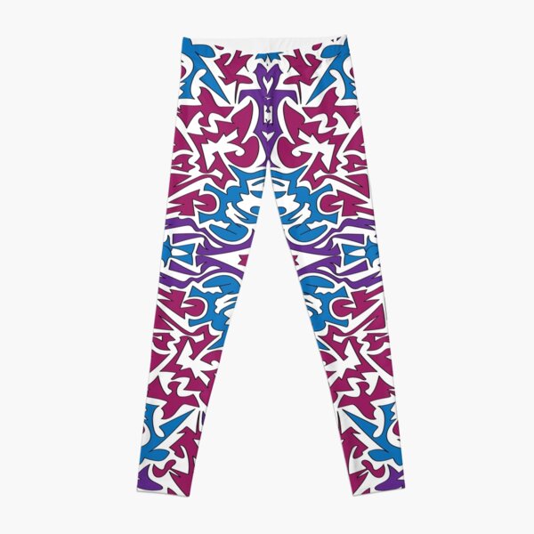 Alien Polygons Leggings - White Aliens