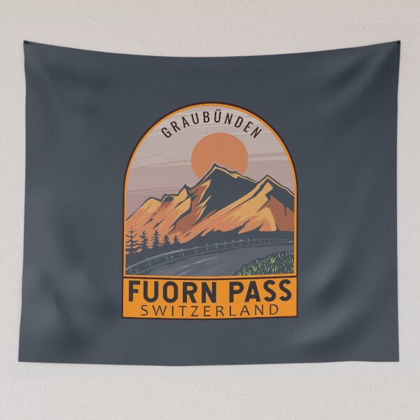 Item preview, Fuorn Pass Switzerland Retro Travel Emblem designed and sold by KrisSidDesigns.