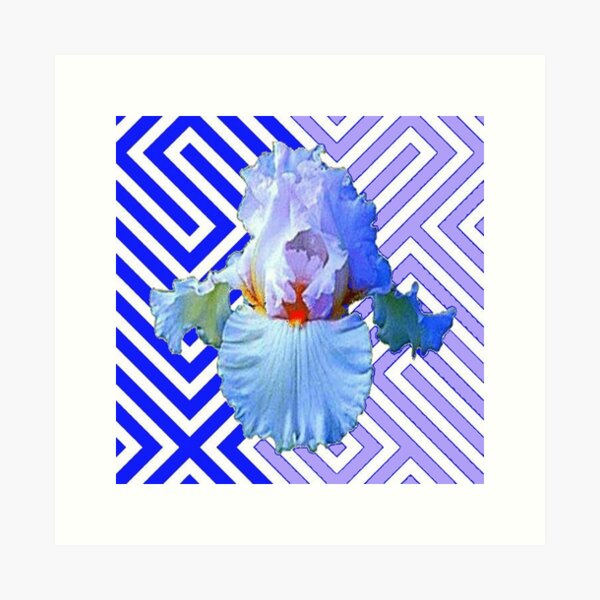 Item preview, MODERN WHITE-BLUE IRIS PATTERN  ART  designed and sold by sharlesart.