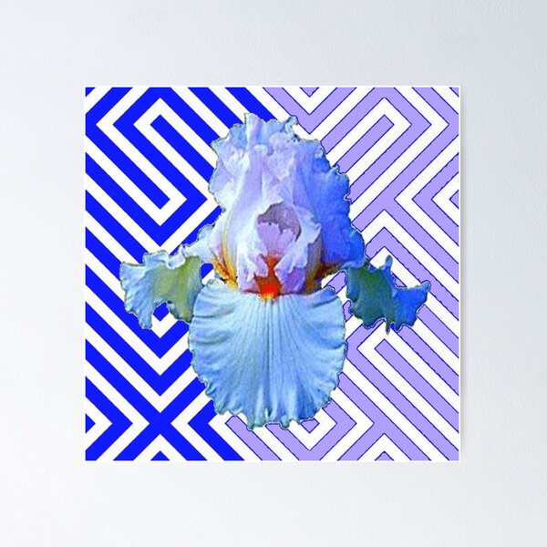 Item preview, MODERN WHITE-BLUE IRIS PATTERN  ART  designed and sold by sharlesart.