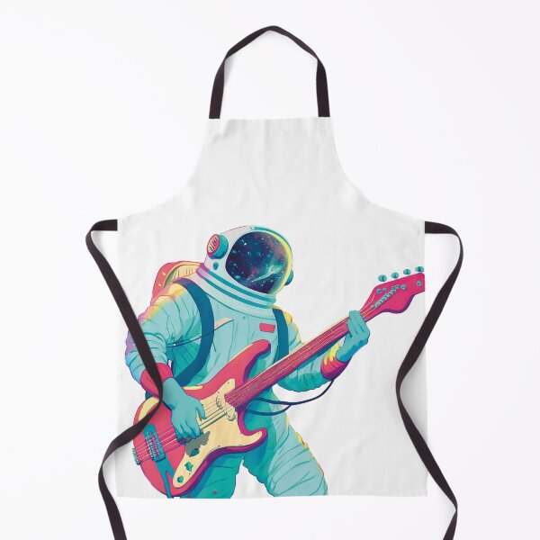 Item preview, Space man playing electric guitar(White background) designed and sold by SMALL BEAR ART.