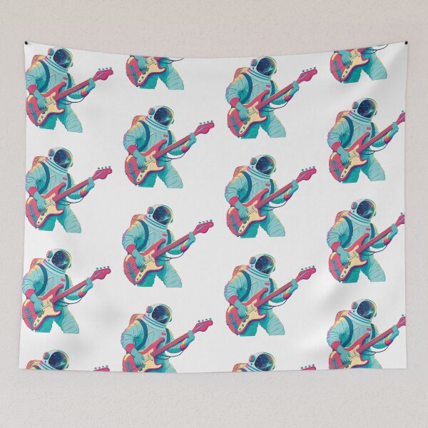 Item preview, Space man playing electric guitar（White background） designed and sold by SMALL BEAR ART.