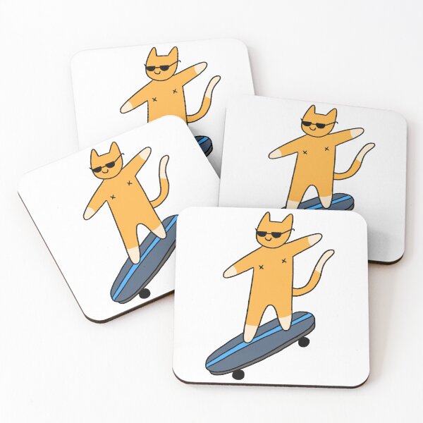 Item preview, Skateboarding Cat Cute Sticker  designed and sold by mabelsyrupshop.