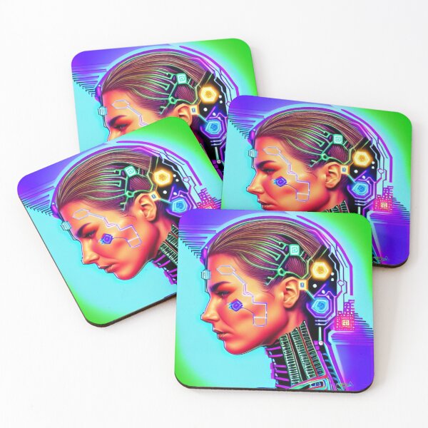 Item preview, Neon Cyberpunk Cyborg Girl 5 designed and sold by Benito Del Ray.
