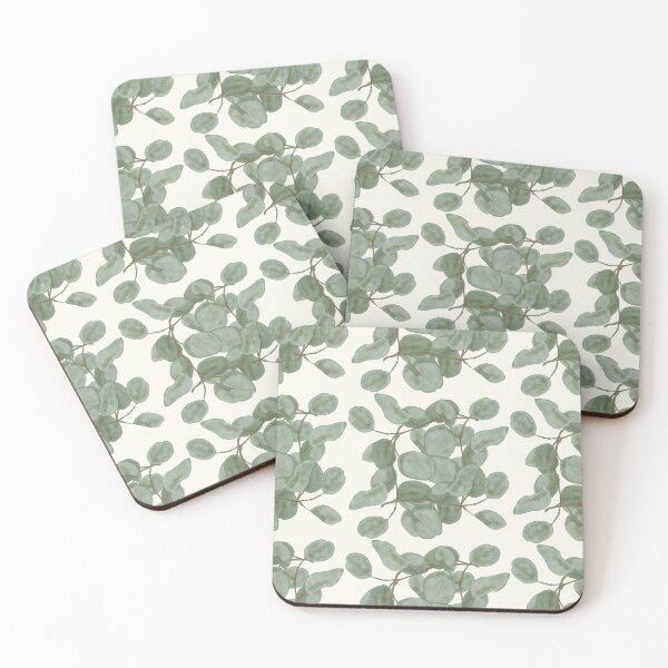 Item preview, Watercolor eucalyptus green leaf botanical pattern design designed and sold by DeLislesRT.
