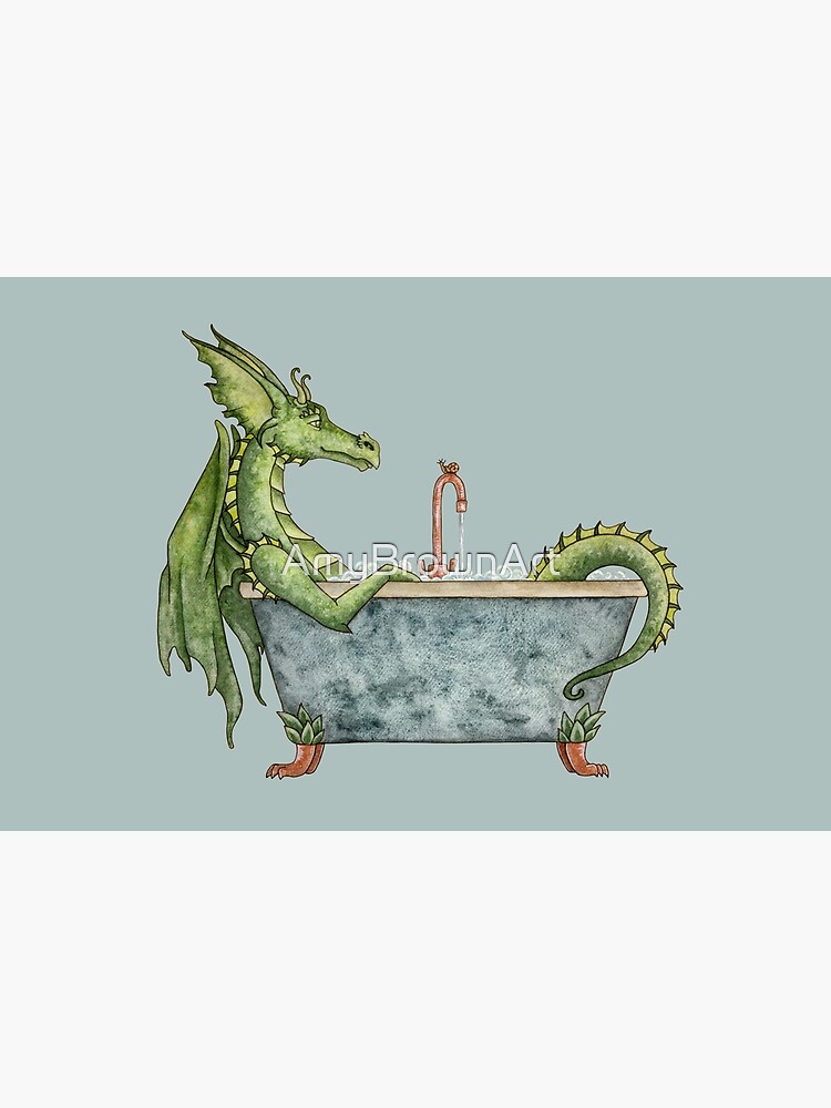 Thumbnail 6 of 6, Bath Mat, Dragons Love Bubble Baths designed and sold by AmyBrownArt.