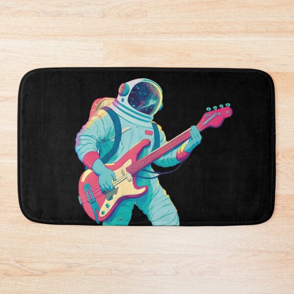 Item preview, Space man playing electric guitar（Black background） designed and sold by SMALL BEAR ART.