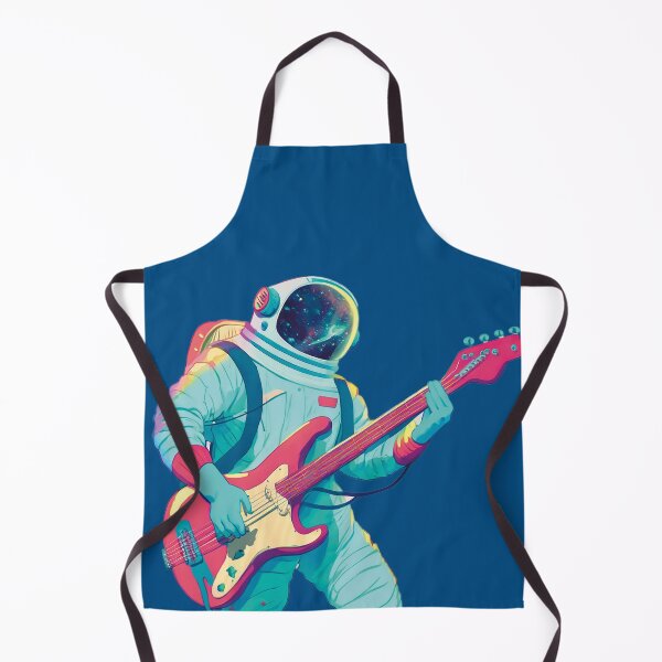 Item preview, Space man playing electric guitar(Dark blue background) designed and sold by SMALL BEAR ART.