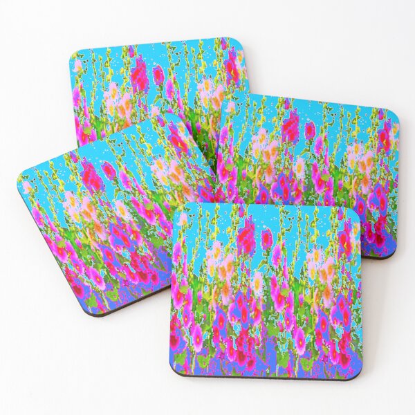 Item preview, ABSTRACTED BLUE-PINK FLOWER GARDEN PATTERN ART designed and sold by sharlesart.