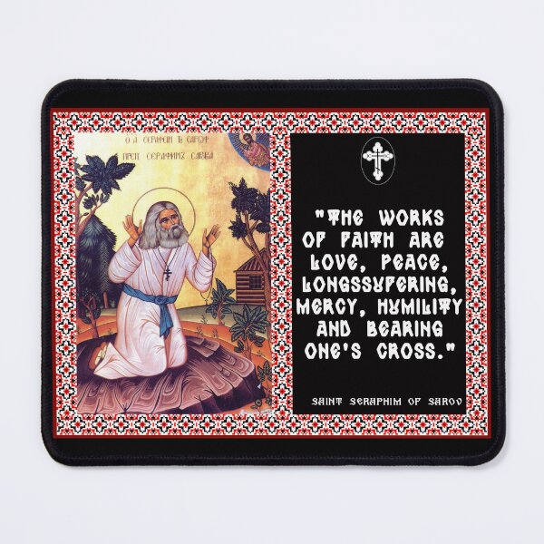 Item preview, Saint Seraphim of Sarov The WORKS OF FAITH - Orthodox Christian Saint - Orthodox Quote - Christian Faith - Gifts for Christians - Orthodox Gift designed and sold by Withloveandhope.