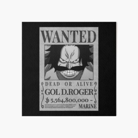 Gold Roger One Piece Wanted Poster Art Board Print for Sale by