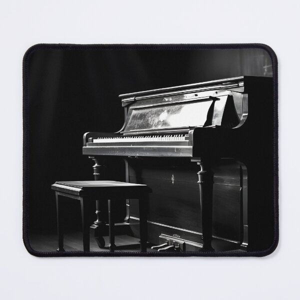 Item preview, Piano Black and White Dark Scene Old Vintage Photo Instrument Piano BW designed and sold by Univers Noir et Blanc.