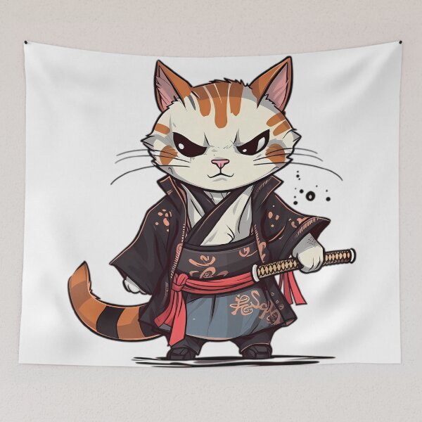 Item preview, Samurai Dojo Cat, Watch Out! designed and sold by DonDiLuca.