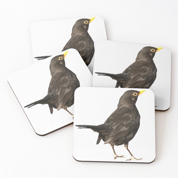 Item preview, Black Bird Isolated On White Acrylic Painting designed and sold by taiche.