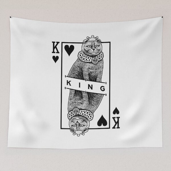 Item preview, Scottish Fold Cat Lover King Of Hearts Funny Pop Art designed and sold by GrandeDuc.