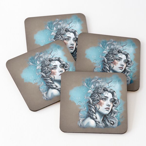 Item preview, Goddess of Winter with Blue Background designed and sold by Splargo Digital Prints.