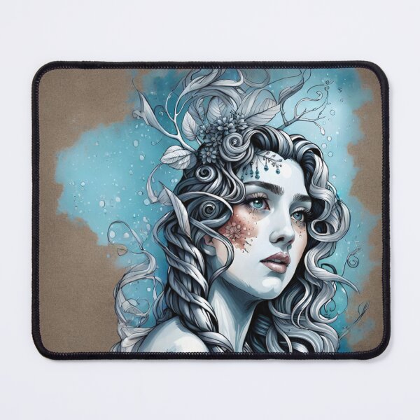 Item preview, Goddess of Winter with Blue Background designed and sold by Splargo Digital Prints.