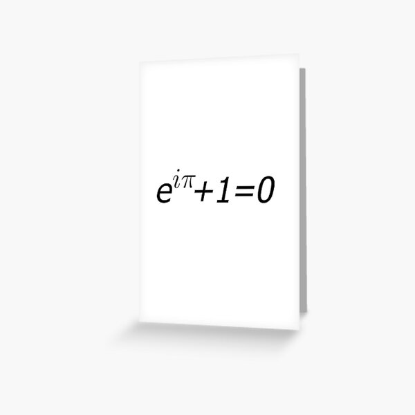 Euler's Identity, Math, Mathematics, Science, formula, equation, #Euler's #Identity Greeting Card