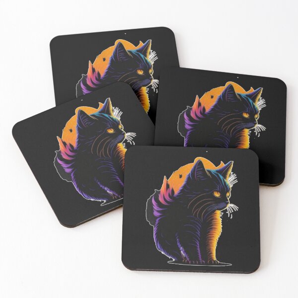 Item preview, Colorful Cat Silhouette Sunset Design - Unique 3D Vector Art designed and sold by MediaPOX.