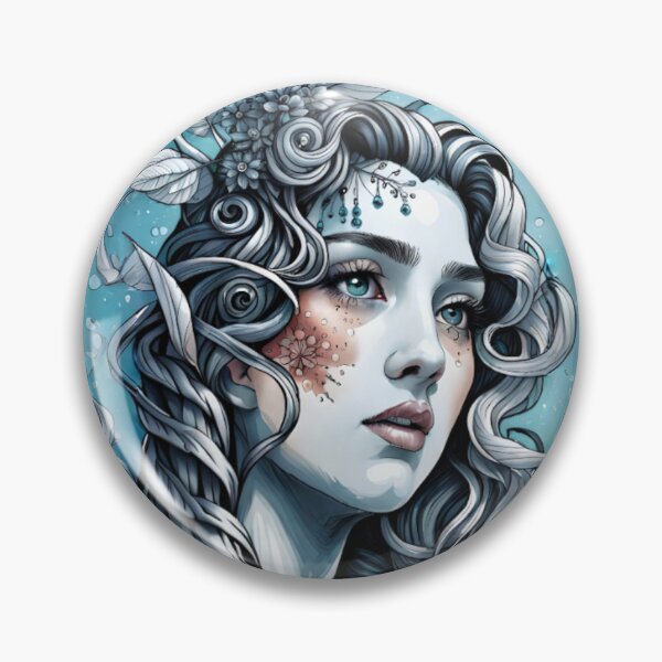 Item preview, Goddess of Winter with Blue Background designed and sold by Splargo Digital Prints.