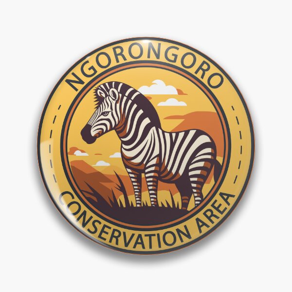 Item preview, Ngorongoro Conservation Area Tanzania Zebra Badge designed and sold by KrisSidDesigns.