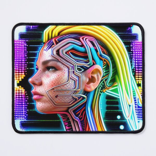 Item preview, Neon Cyberpunk Cyborg Girl 6 designed and sold by Benito Del Ray.