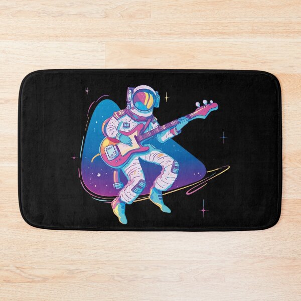 Item preview, Fantasy space man playing in a band.（Black background） designed and sold by SMALL BEAR ART.