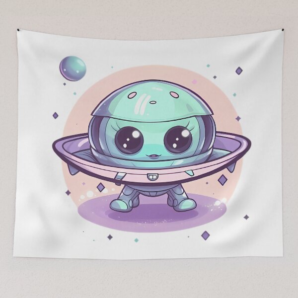 Item preview, Cute Alien in Outer Space designed and sold by DonDiLuca.