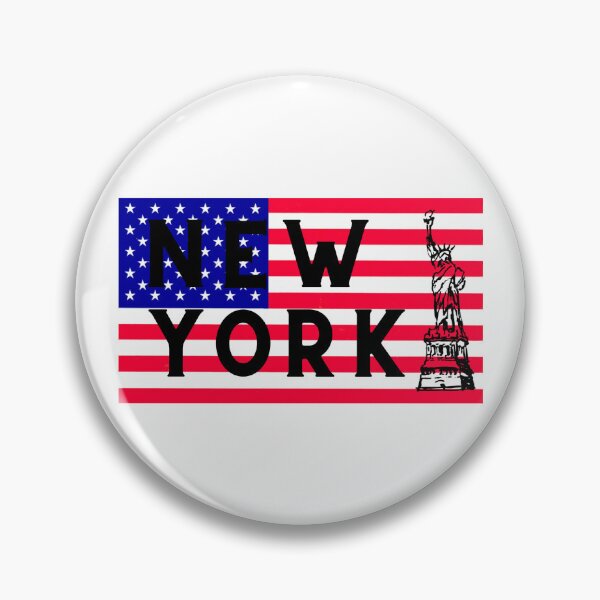 Aperçu de l'œuvre Drapeau de New York USA avec Statue de la Liberté créée et vendue par Anyone For Seconds Designs.