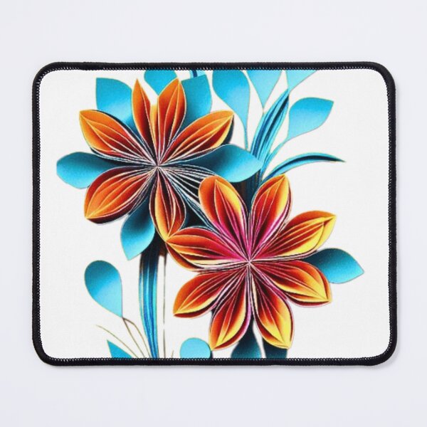 Item preview, Blue and Orange Quilled Flower Art ( PRINT not real 3D) designed and sold by HanaiPrint.