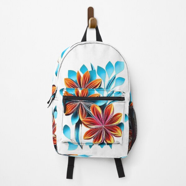 Item preview, Blue and Orange Quilled Flower Art ( PRINT not real 3D) designed and sold by HanaiPrint.