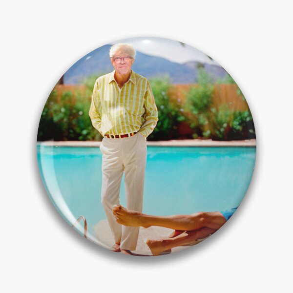 Item preview, An older man and his young friend by a LA pool in 1966 designed and sold by KALEIDOSCOPE UK.