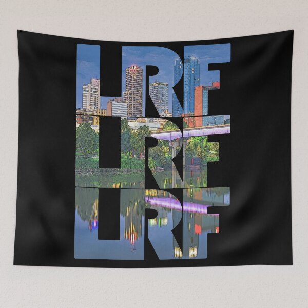 Item preview, Little Rock, Arkansas LRF Dawn Cityscape Repeating Pattern designed and sold by CrabbyLobster.